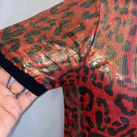 Alice + Olivia Leopard Print Silk  Top - Picture 5 of 11